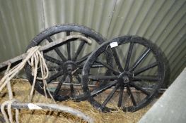 Pair of Timber Spoke Cart Wheels