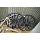 Pair of Timber Spoke Cart Wheels