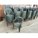 Twenty Green Plastic Stackable Chairs