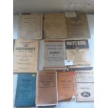 Ten WWII Military Vehicle Parts and Maintenance Manuals and Pamphlets