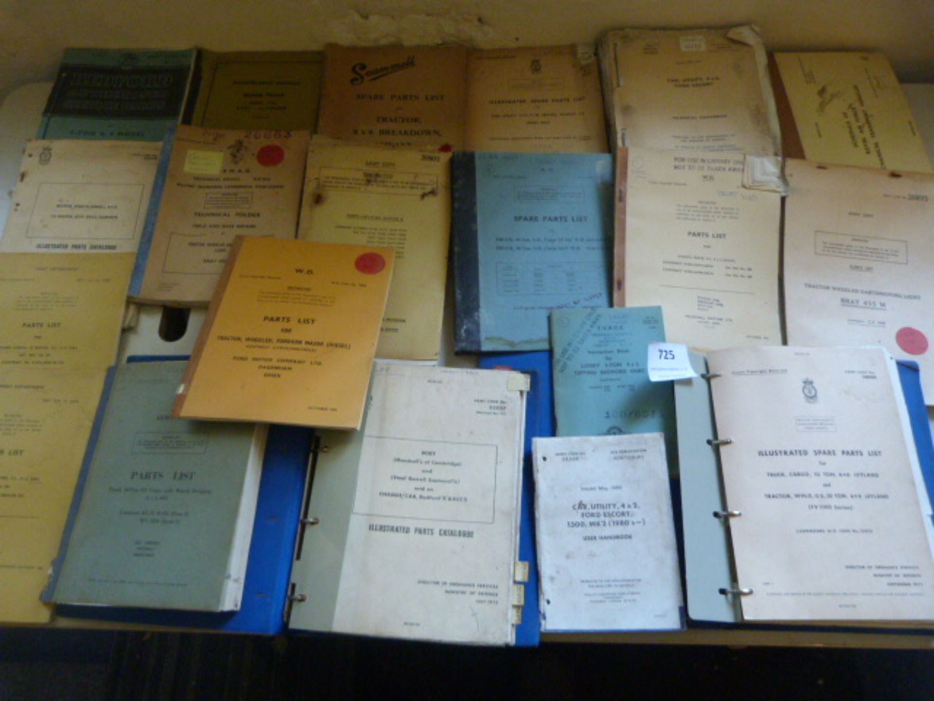 Twenty Post War Military Vehicle Parts and Maintenance Manuals and Pamphlets