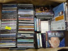 Box of CD's, Cassettes, and DVDs