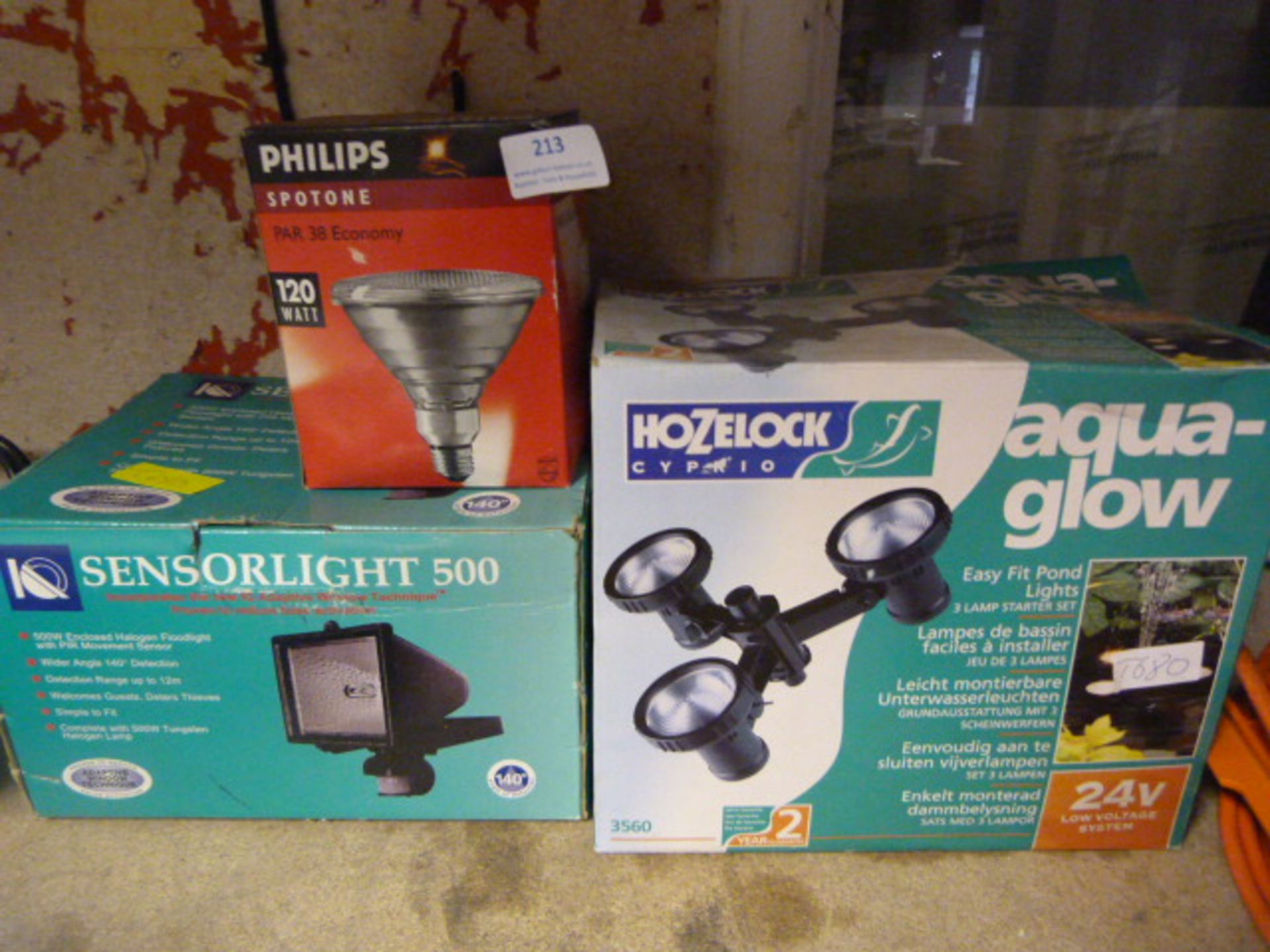 Hozelock Aquaglow Light, Sensor Light 500, and a P