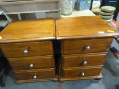 Pair of Three Drawer Bedside