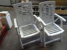 Pair of Plastic Folding Garden Chairs