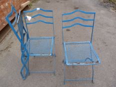 Three Folding Metal Garden Chairs