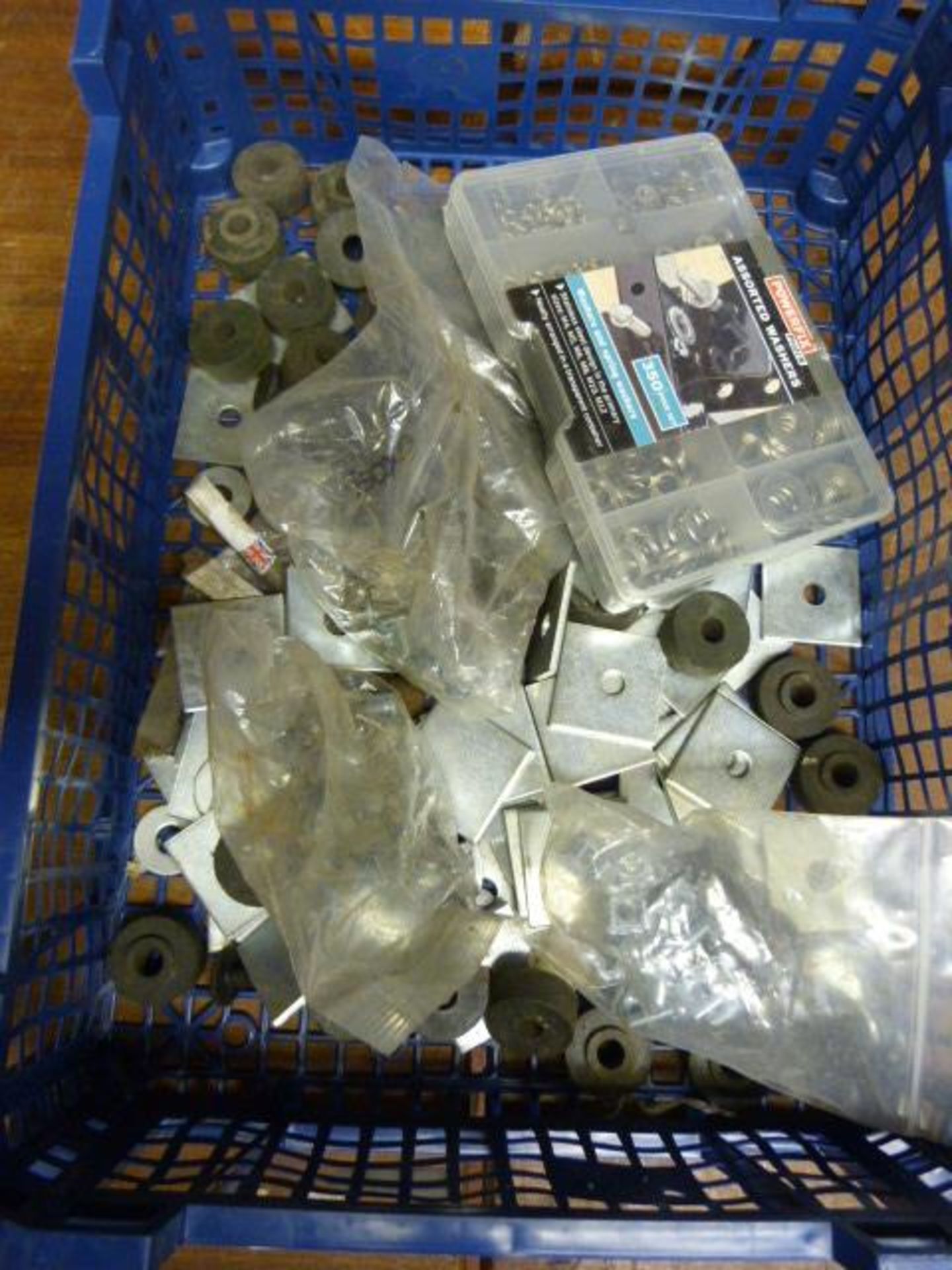 *Box of Assorted Washers, Screws, Rubber Mats, etc