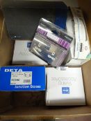 Box of Mixed Wiring Accessories, Switches, Junctio