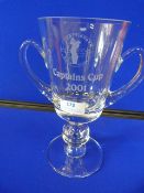 Large Glass Trophy Cup - Cottingham Golf Club Capt