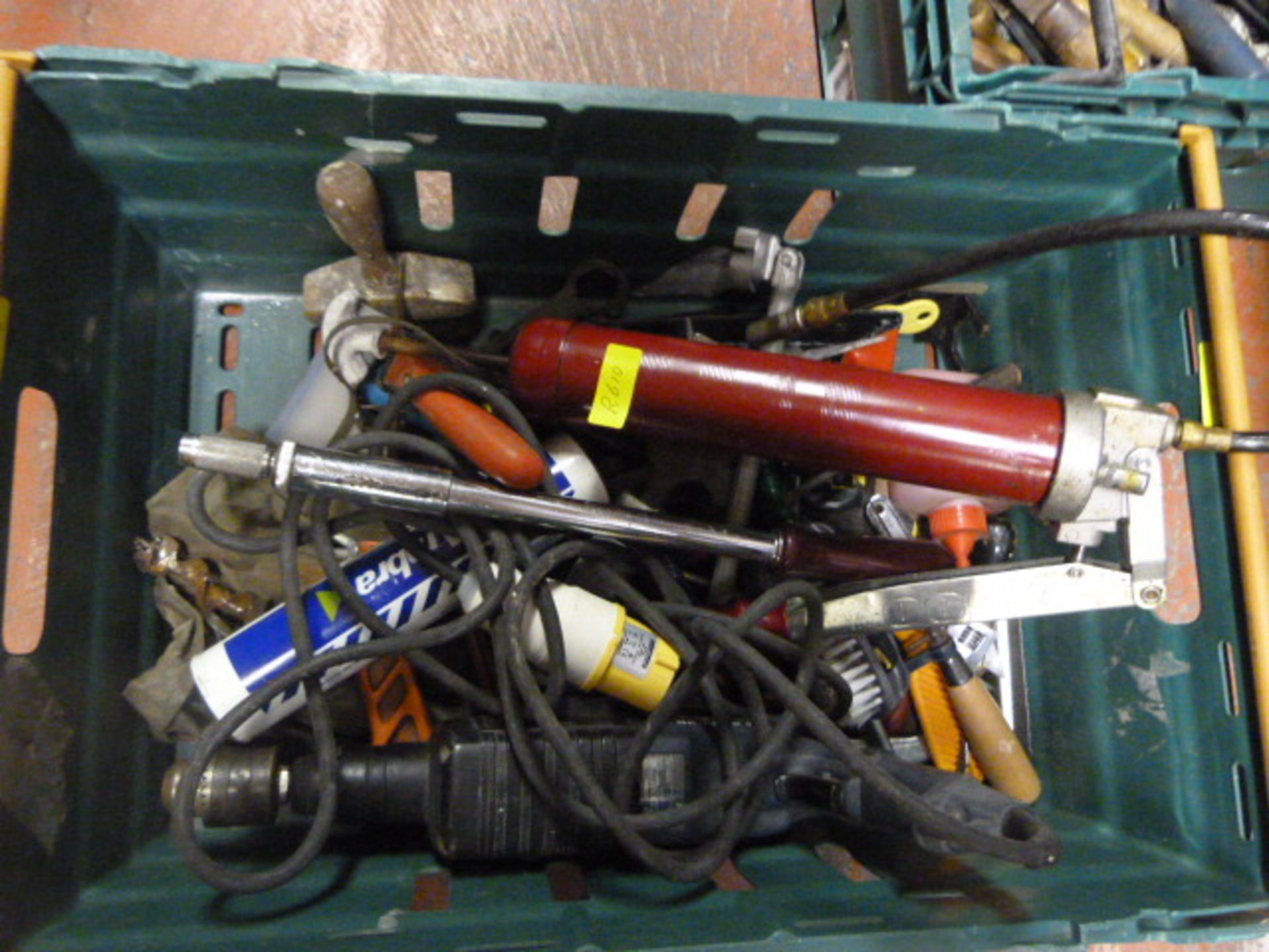 Assorted Tools; Grease Gun, Drill, Yankee Screwdri