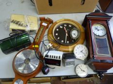 Barometer and a Quantity of Assorted Clocks