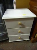 Three Drawer Bedside Chest