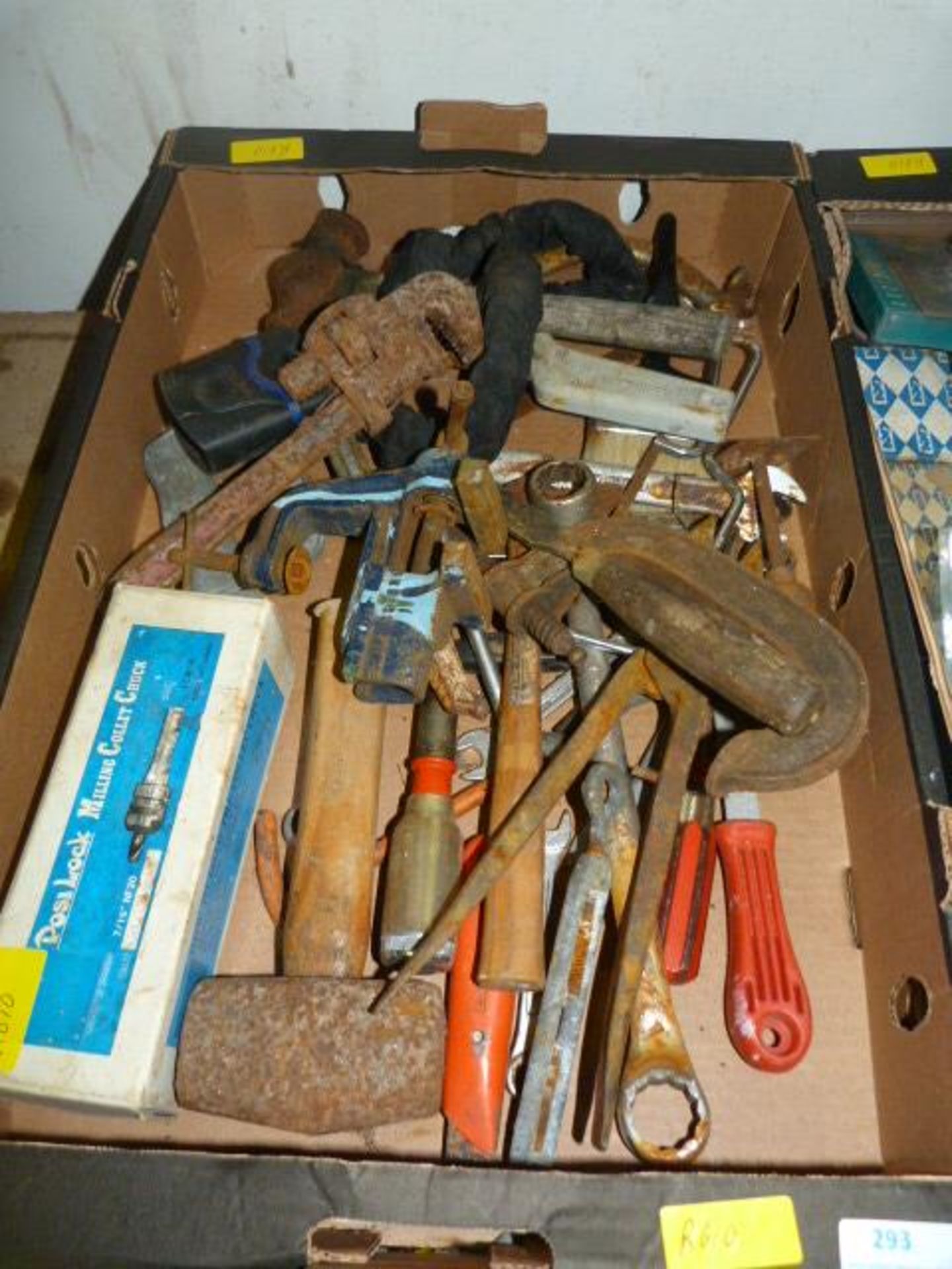 Assorted Tools and a Milling Cutter Chuck