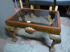 Glass Topped Solid Wood Coffee Table