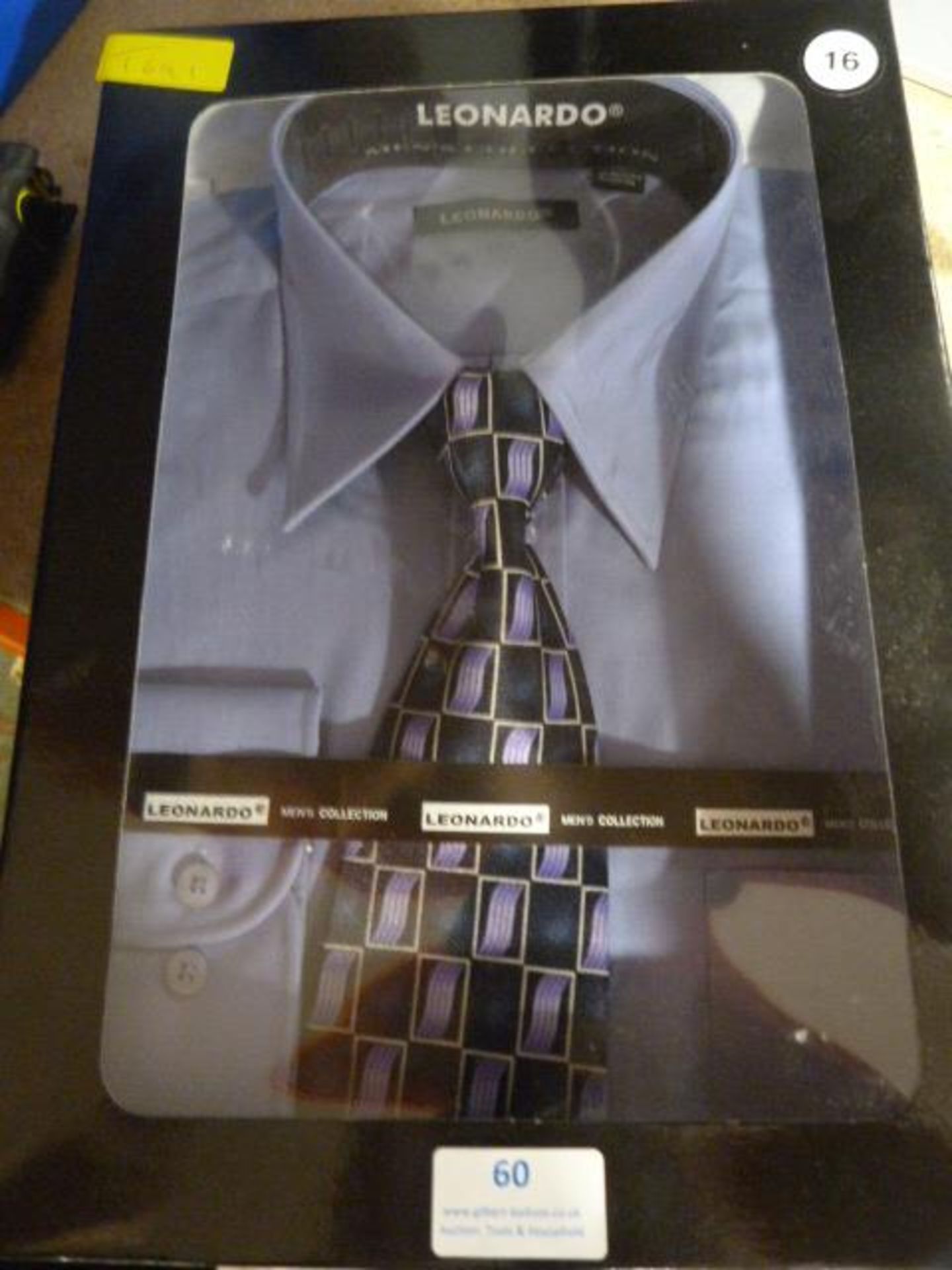 Boxed Leonardo Shirt & Tie Set Size: 16