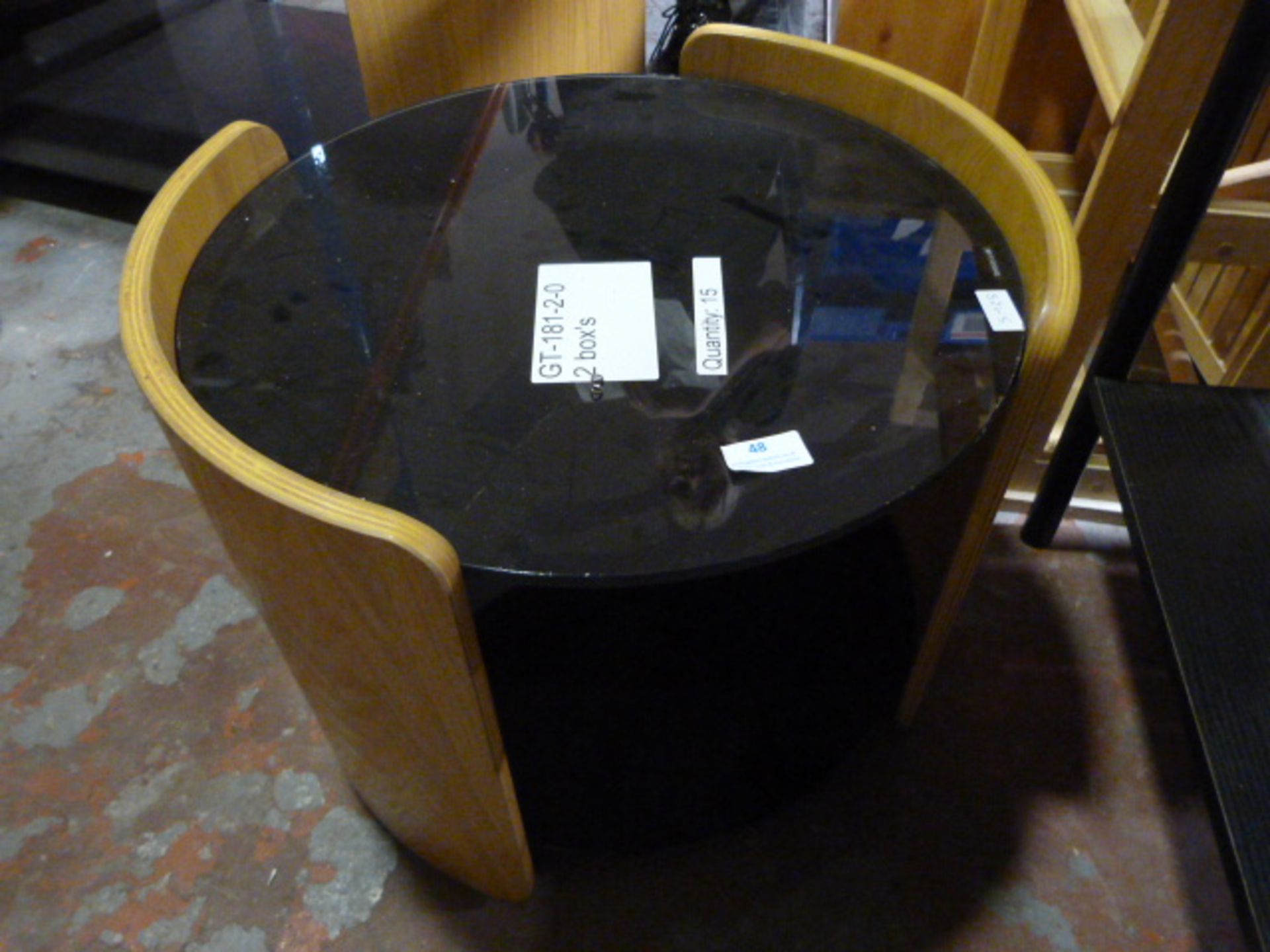 *Small Round Glass Topped Coffee Table