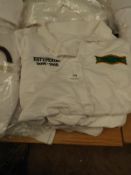 *10 White Polo Shirts with Embroidered Motifs (Various Sizes)