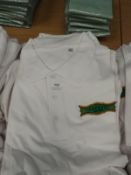 *10 White Polo Shirts with Embroidered Motifs (Various Sizes)