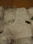 *10 White Polo Shirts with Embroidered Motifs (Various Sizes)