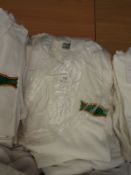 *10 White Polo Shirts with Embroidered Motifs (Various Sizes)