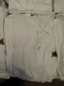 *10 White Polo Shirts with Embroidered Motifs (Various Sizes)