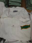 *10 White Polo Shirts with Embroidered Motifs (Various Sizes)