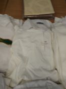 *10 White Polo Shirts with Embroidered Motifs (Various Sizes)