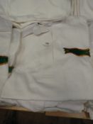 *10 White Polo Shirts with Embroidered Motifs (Various Sizes)