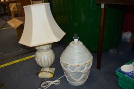 Two Pottery Table Lamps