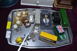 Diecast Vehicles and Novelty Miniature Clocks