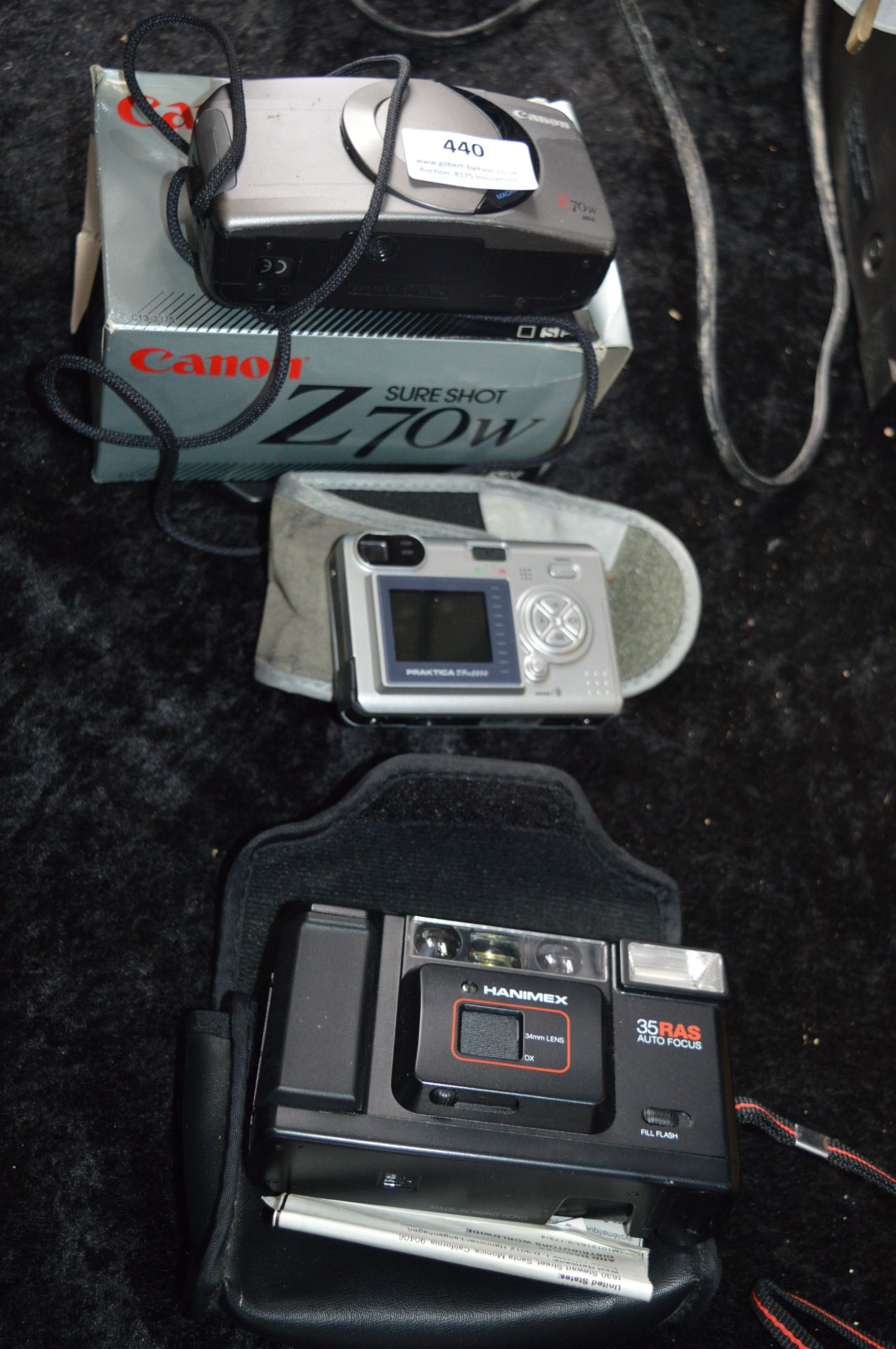 Canon Sureshot Z70W Camera plus Praktica and Other