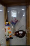 Murano Glass Vases, Clown and a Fish
