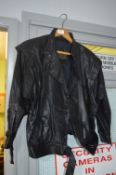 Ladies Vintage Black Leather Jacket Size: S from H