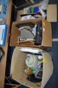 Three Boxes of Household Goods; Picture Frames, CD