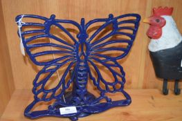 Cast Iron Blue Butterfly Book Stand