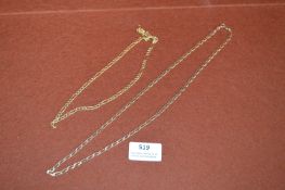Two 9ct Gold Chains ~16g total