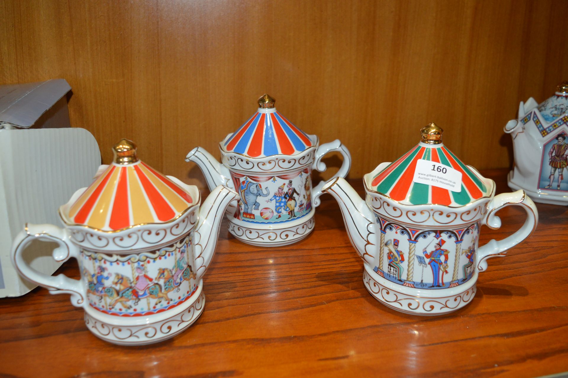 Three Saddler Band Stand Teapots