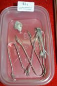 Four Hallmarked Sterling Silver Sugar Tongs and a