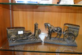 Two Vintage Ringtons Tea Delivery Vehicle Ornaments