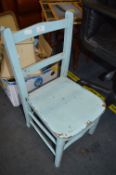 Blue Painted Child's Country Chair
