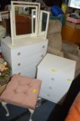 Four Drawer White Bedroom Chest with Matching Beds
