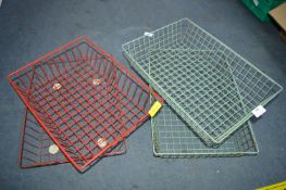 Four Vintage Office Stationery Wire Trays
