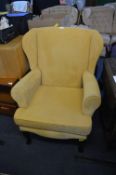 Mustard Upholstered Wing Chair