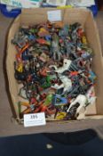 Box of Diecast Soldiers, Cowboys & Indians, etc.