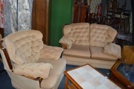 Oatmeal Two Seat Sofa and Matching Armchair