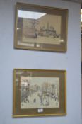 Two Gilt Framed Hull Print by Roger Davies