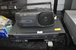 Toshiba VHS Player and a Roberts Cassette Radio