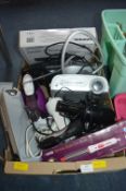 Electrical Items Including Radios, Irons, Hair Sty