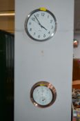 Barometer and a Wall Clock