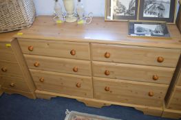 Pine Effect Six Drawer Bedroom Chest